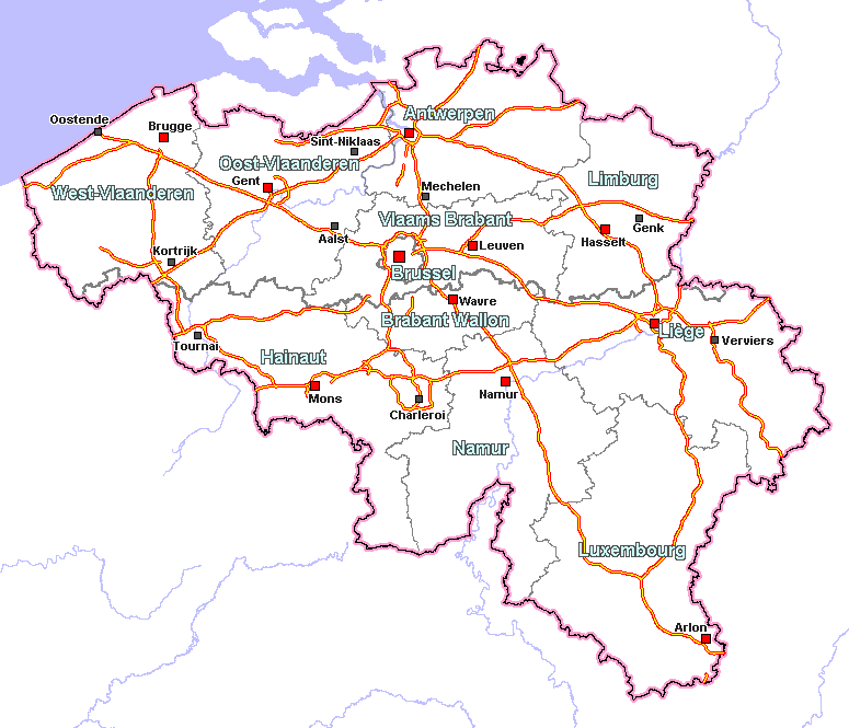 Map of Belgium