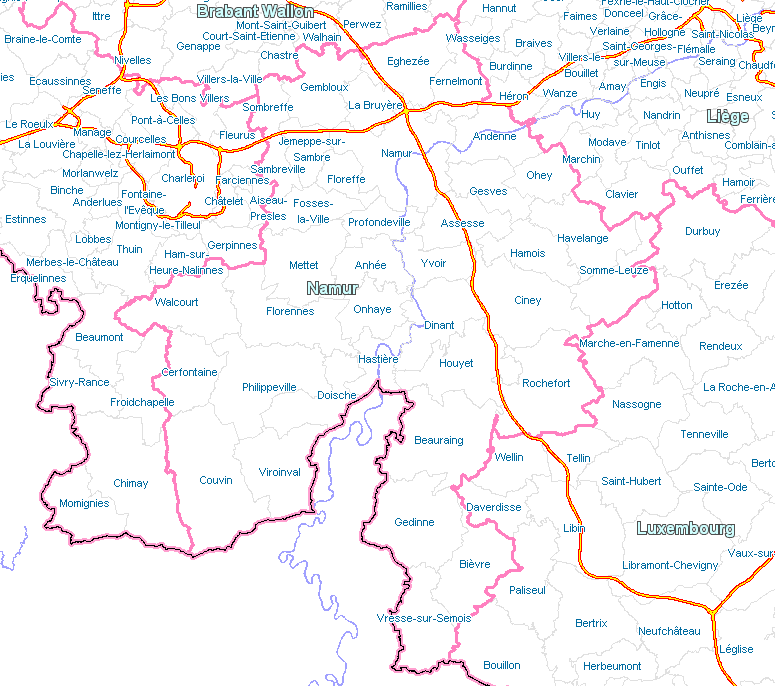 Mapa que contenga todos los zonas de aparcamiento en Namen